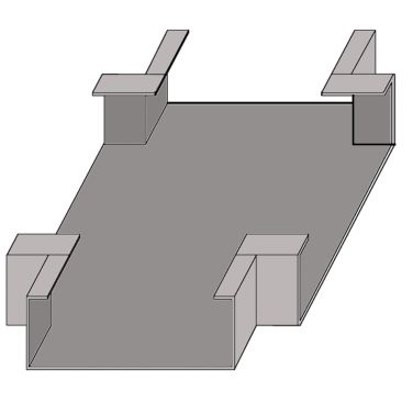 Wall Duct Flat ''X'' Adapter 18'' x 3.5'' Wall Duct Flat ''X'' Adapter 18'' x 3.5''